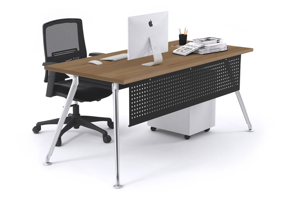 San Fran - Executive Office Desk Chrome Leg [1400L x 700W] Jasonl salvage oak black modesty 