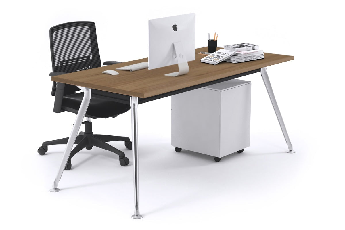 San Fran - Executive Office Desk Chrome Leg [1600L x 700W] Jasonl salvage oak none 