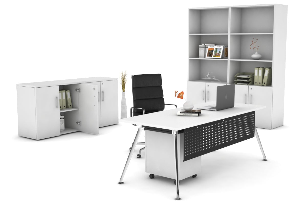 San Fran - Executive Office Desk Chrome Leg [1600L x 700W] Jasonl 