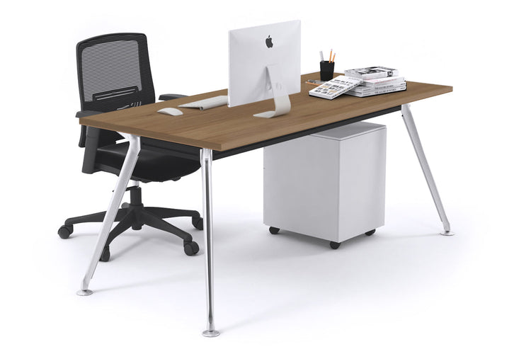 San Fran - Executive Office Desk Chrome Leg [1800L x 700W] Jasonl salvage oak none 
