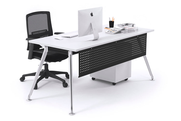 San Fran - Executive Office Desk Chrome Leg [1800L x 700W] Jasonl white black modesty 