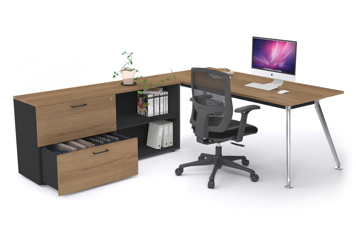 San Fran Executive Setting - Chrome Frame [1600L x 800W] Jasonl salvage oak none 2 drawer open