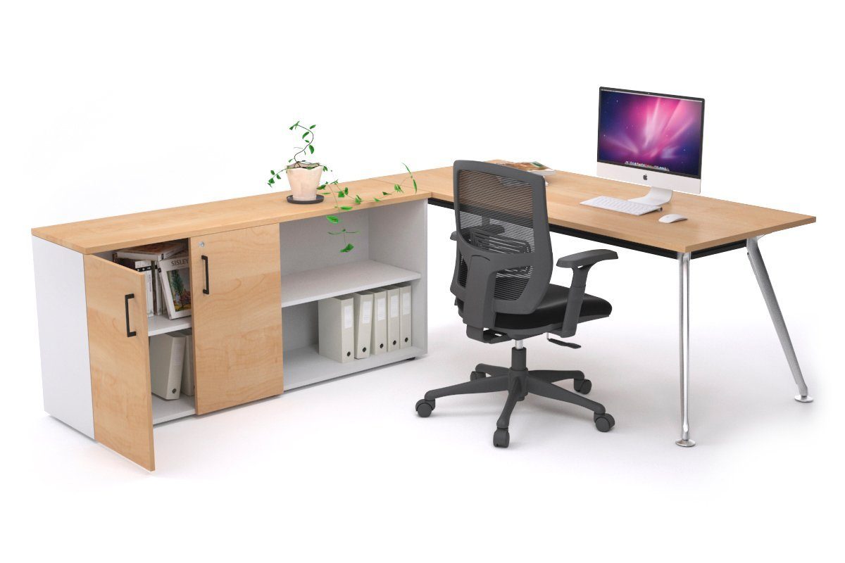 San Fran Executive Setting - Chrome Frame [1600L x 800W] Jasonl maple none 2 door open