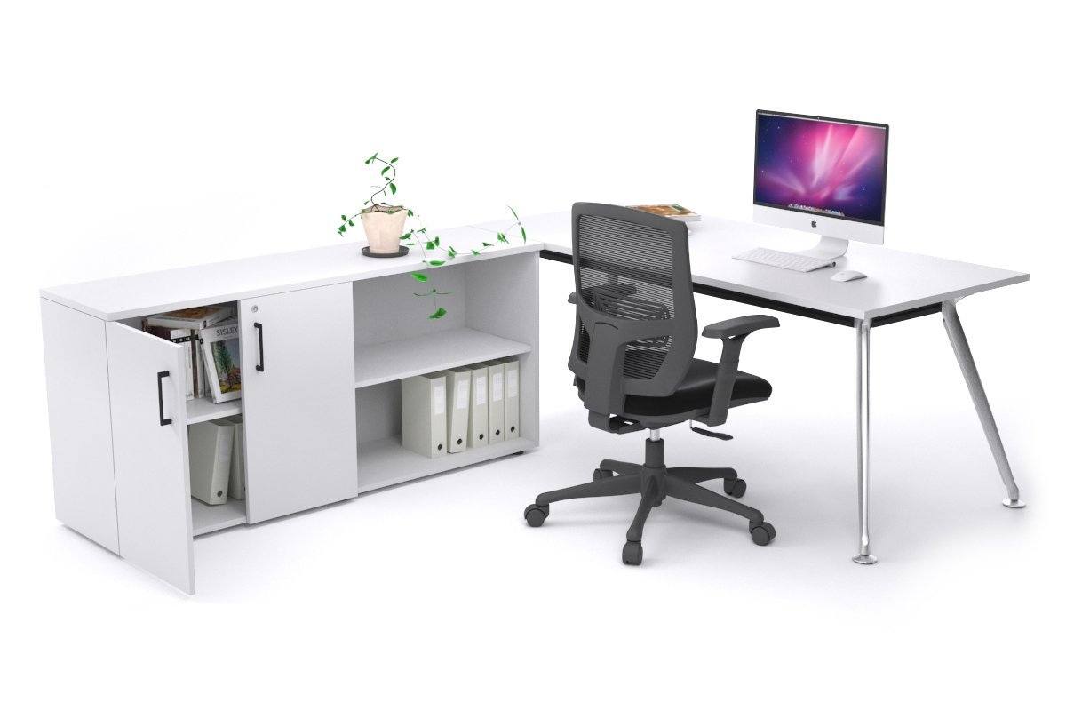 San Fran Executive Setting - Chrome Frame [1600L x 800W] Jasonl white none 2 door open