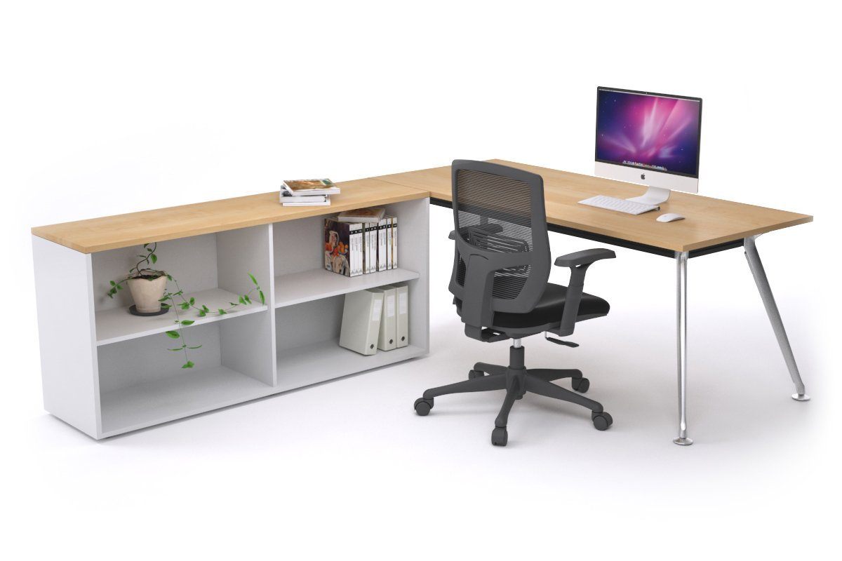 San Fran Executive Setting - Chrome Frame [1600L x 800W] Jasonl maple none open bookcase