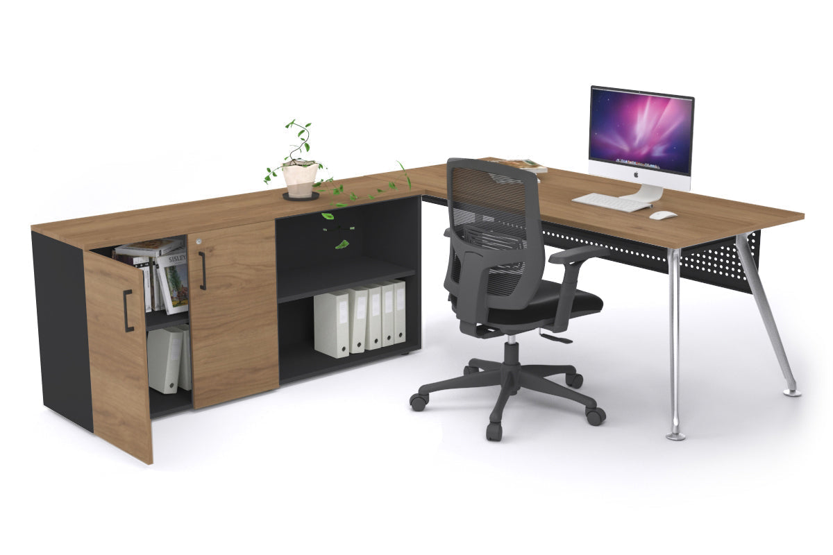 San Fran Executive Setting - Chrome Frame [1600L x 800W] Jasonl salvage oak Black modesty 2 door open