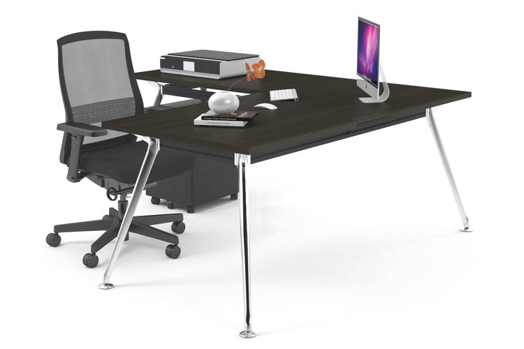 San Fran - L-Shaped Corner Office Desk with Chrome Leg Office Furniture Online [1800L x 1550W with Cable Scallop] Jasonl dark oak none 
