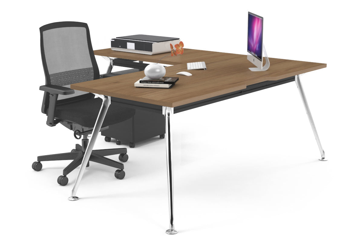San Fran - L-Shaped Corner Office Desk with Chrome Leg Office Furniture Online [1800L x 1550W with Cable Scallop] Jasonl salvage oak none 