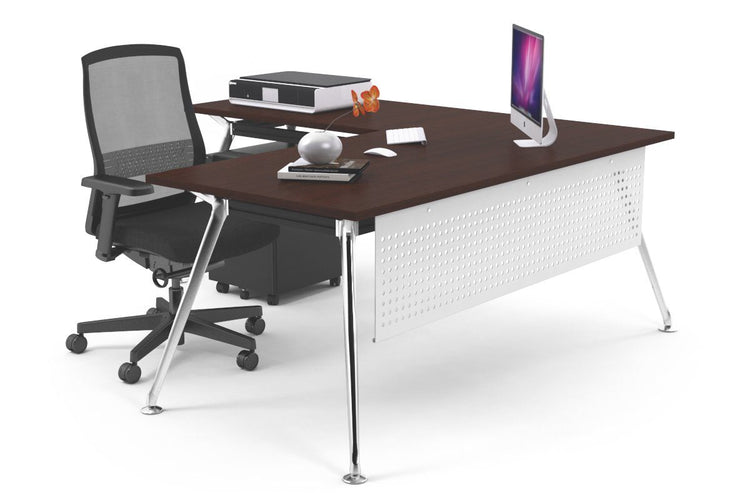 San Fran - L-Shaped Corner Office Desk with Chrome Leg Office Furniture Online [1800L x 1700W] Jasonl wenge white modesty 