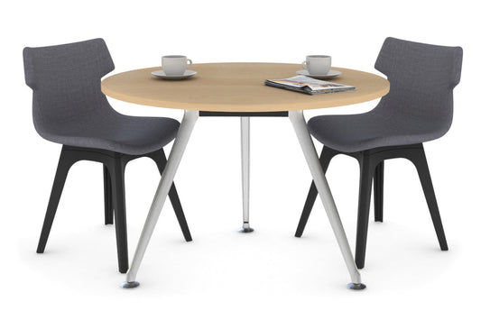 San Fran Round Meeting Table Chrome Legs [1000 mm] Jasonl maple 
