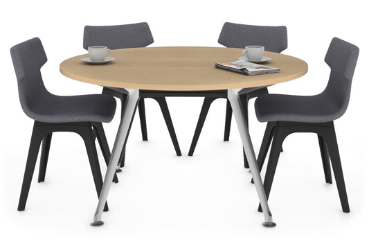 San Fran Round Meeting Table Chrome Legs [1200 mm] Jasonl maple 