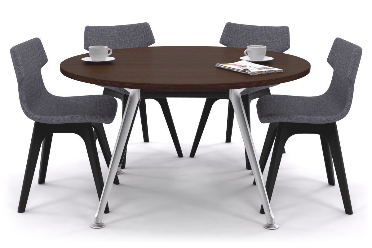 San Fran Round Meeting Table Chrome Legs [1350 mm] Jasonl wenge 