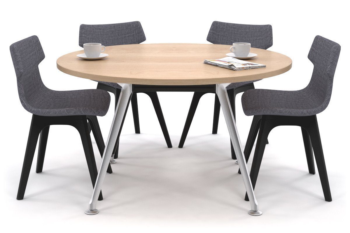 San Fran Round Meeting Table Chrome Legs [1350 mm] Jasonl maple 