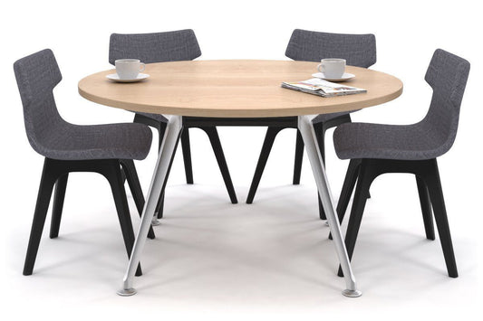 San Fran Round Meeting Table Chrome Legs [1350 mm] Jasonl maple 