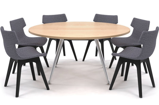 San Fran Round Meeting Table Chrome Legs [1500 mm] Jasonl maple 