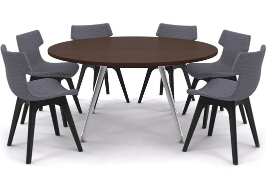 San Fran Round Meeting Table Chrome Legs [1500 mm] Jasonl wenge 