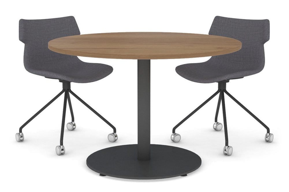 Sapphire Disc Base Cafe Table [1000 mm]-540mm black base salvage oak 