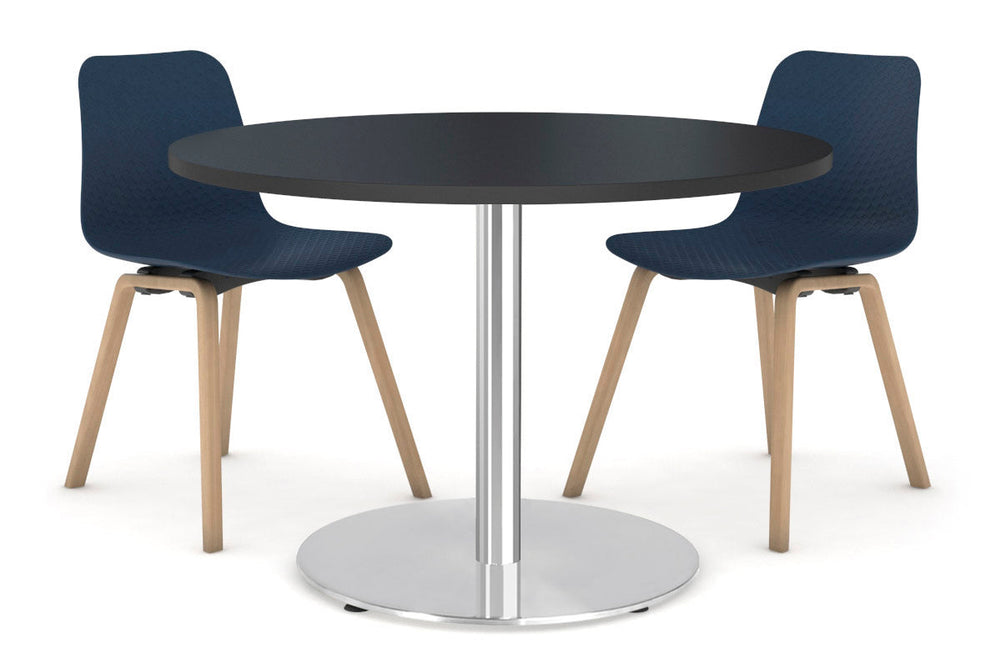 Sapphire Disc Base Cafe Table [1000 mm]-540mm stainless steel base black 