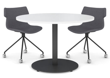 Sapphire Cafe Table - Disc Base [1000 mm] Jasonl 540mm black base white 