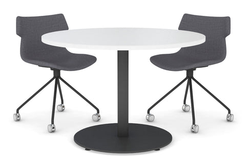 Sapphire Cafe Table - Disc Base [1000 mm] Jasonl 540mm black base white 