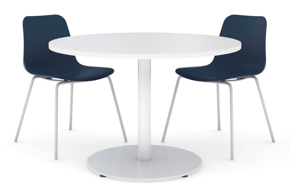Sapphire Disc Base Cafe Table [600 mm]-450mm white base white 