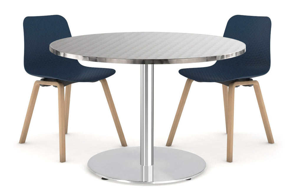 Sapphire Disc Base Cafe Table [600 mm]-450mm stainless steel base inox 