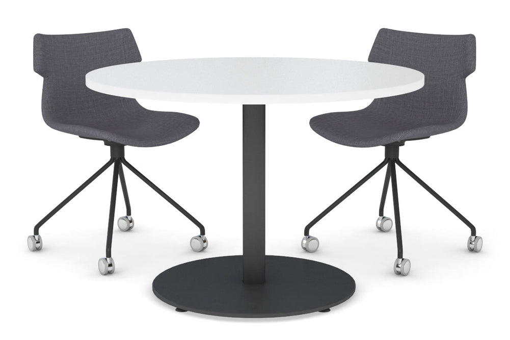 Sapphire Disc Base Cafe Table [600 mm]-450mm black base white 