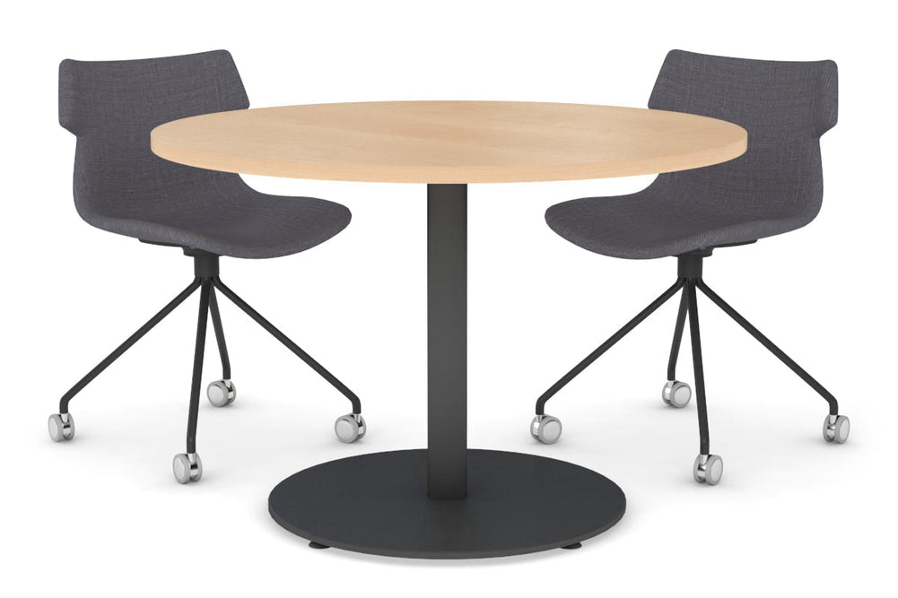 Sapphire Disc Base Cafe Table [600 mm]-450mm black base maple 