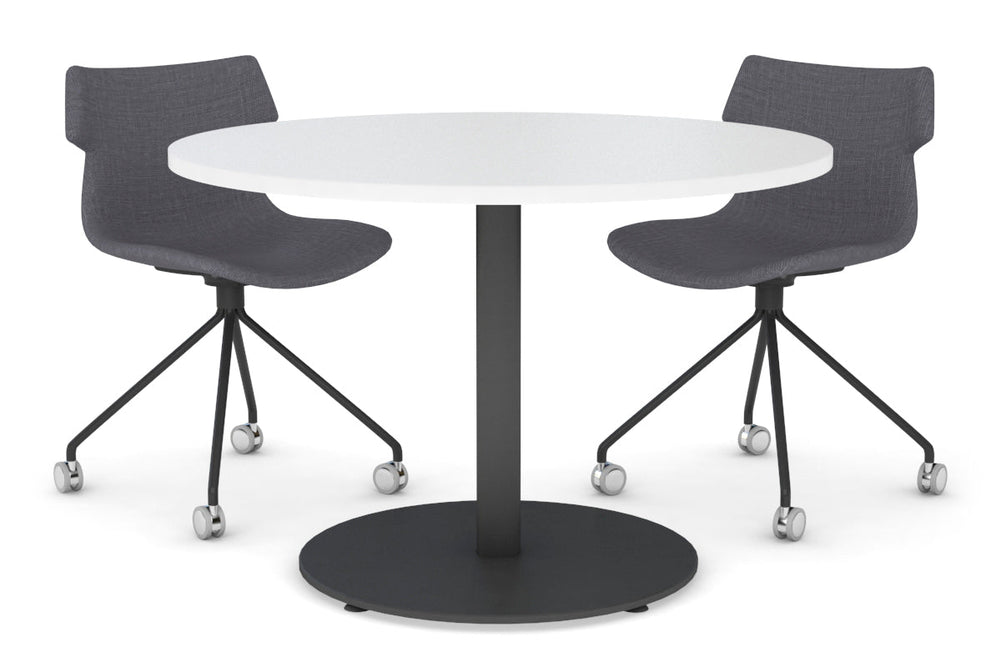Sapphire Disc Base Cafe Table [700 mm]-540mm black base white 