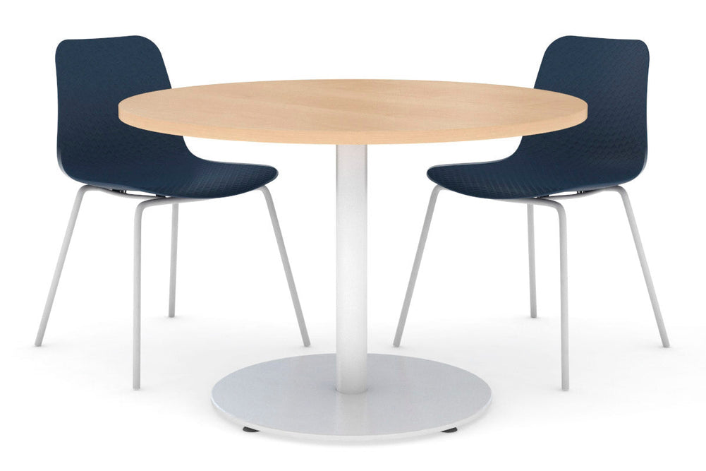 Sapphire Disc Base Cafe Table [700 mm]-540mm white base maple 