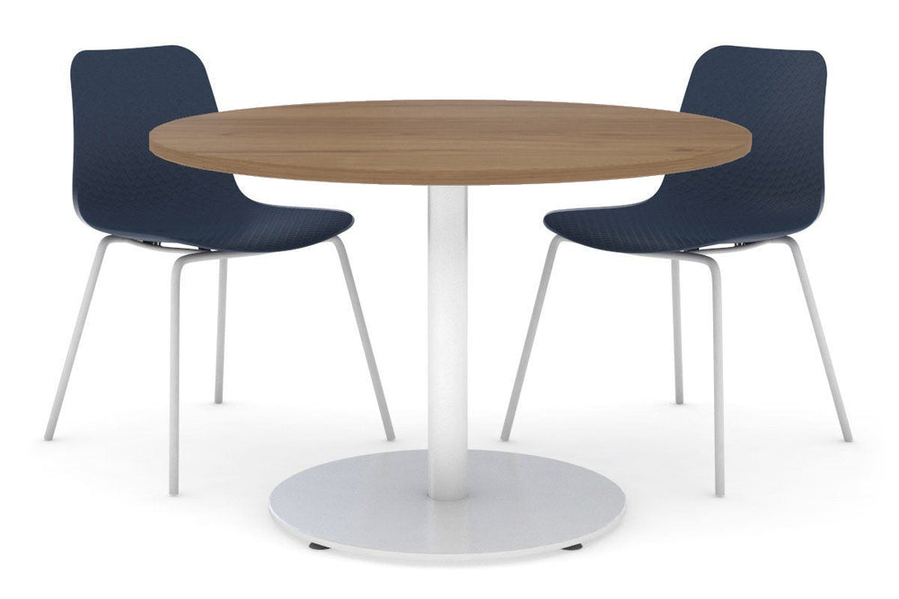 Sapphire Disc Base Cafe Table [800 mm]-540mm white base salvage oak 