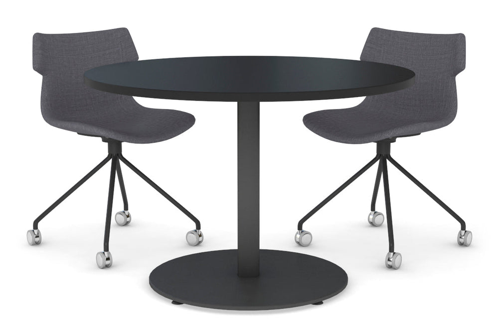 Sapphire Disc Base Cafe Table [800 mm]-450mm black base black 