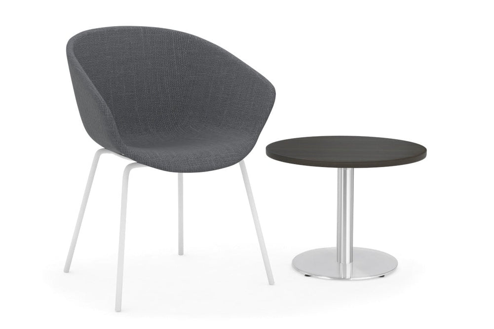 Sapphire Coffee Table [600mm]-stainless steel base dark oak 