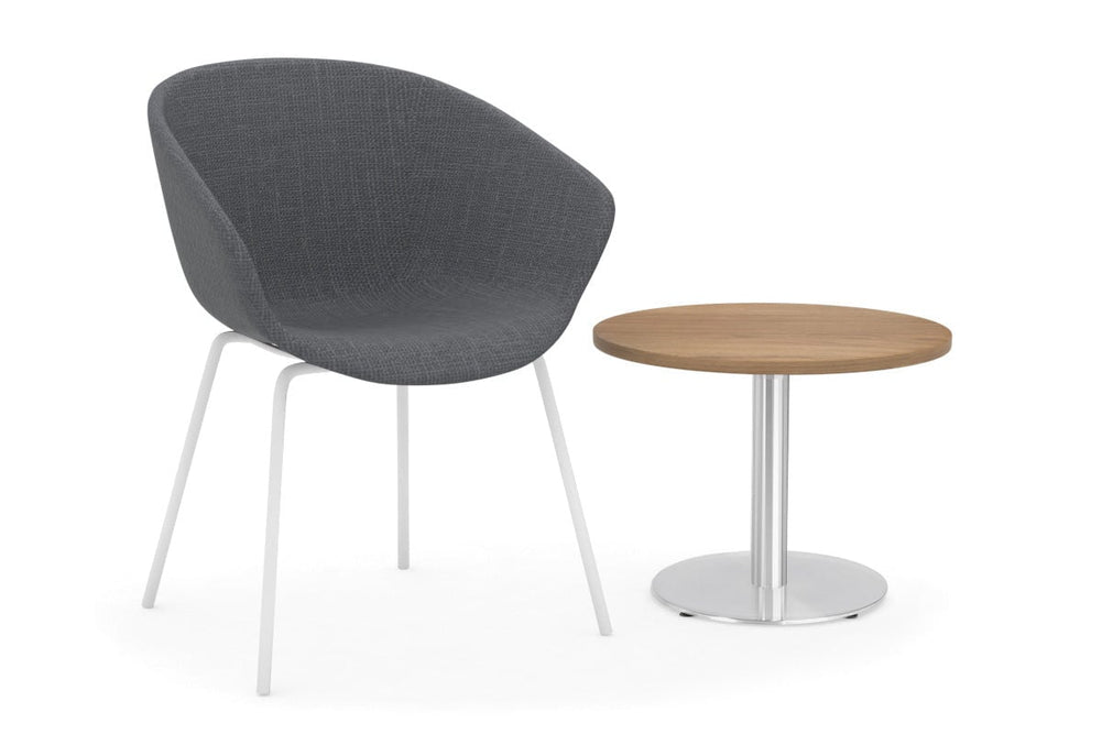 Sapphire Coffee Table [600mm]-stainless steel base salvage oak 