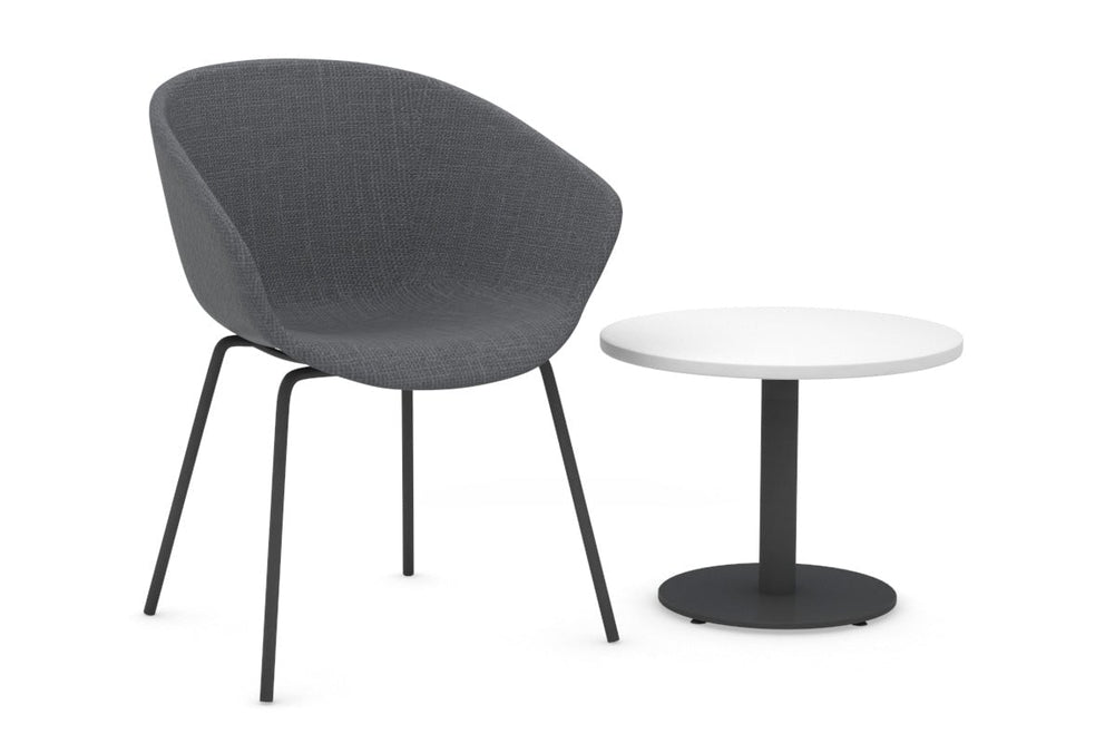 Sapphire Coffee Table [700mm]-black base white 