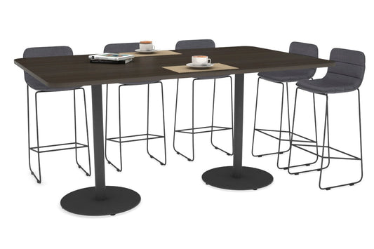 Sapphire Counter Table - Disc Base Rounded Corners [1800L x 1100W] Jasonl 540mm black base dark oak 