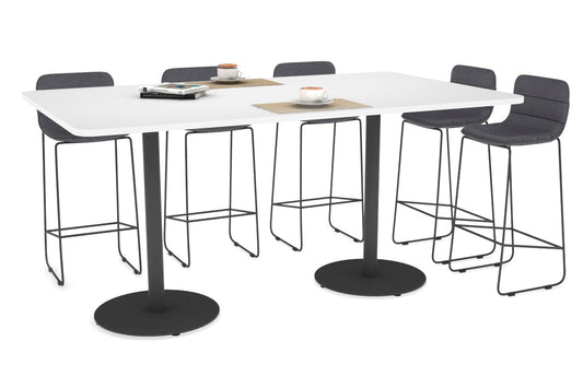 Sapphire Counter Table - Disc Base Rounded Corners [1800L x 1100W] Jasonl 540mm black base white 