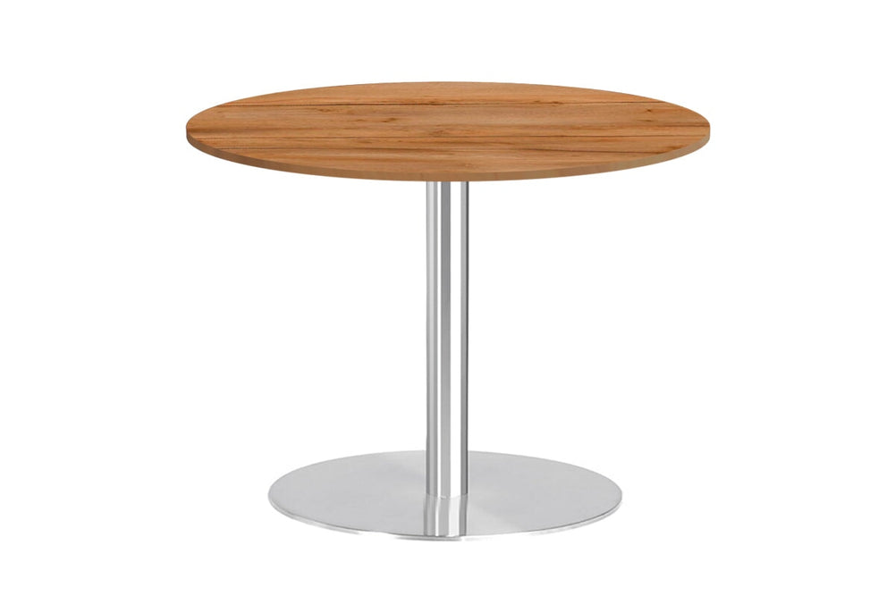 Sapphire Disc Base Round Cafe Table - Stainless Steel Frame [600 MM]-boston  