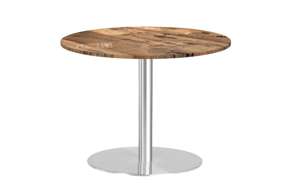 Sapphire Disc Base Round Cafe Table - Stainless Steel Frame [600 MM]-ex works  