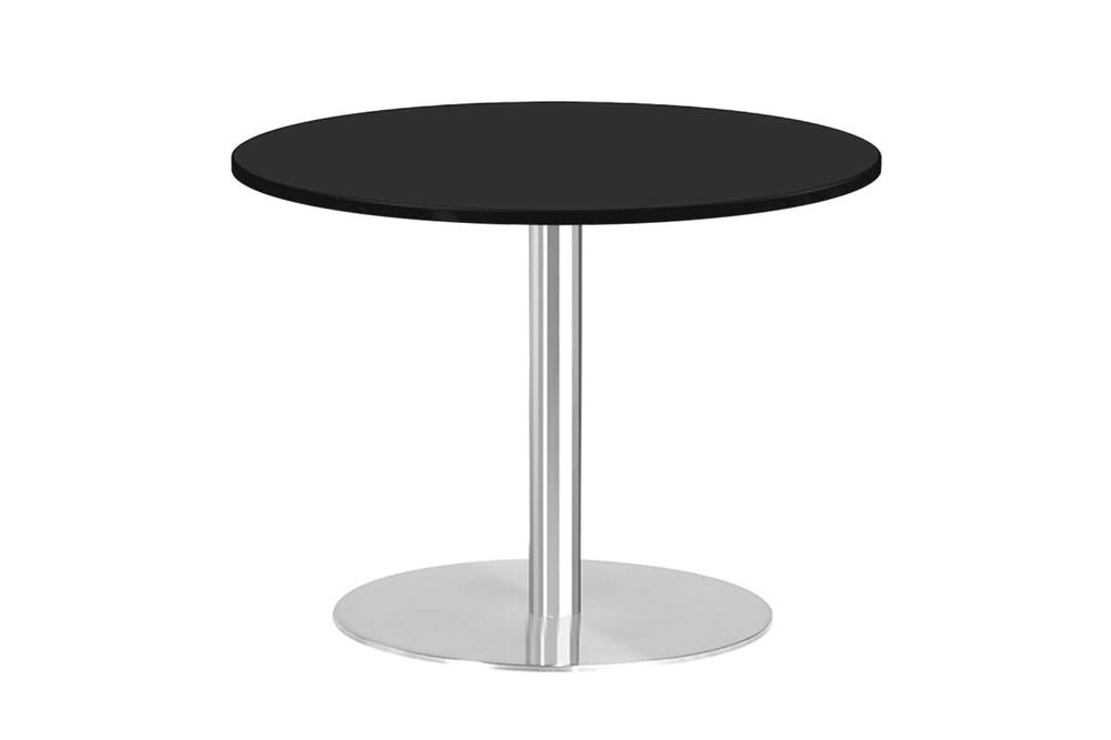 Sapphire Disc Base Round Cafe Table - Stainless Steel Frame [600 MM]-black  