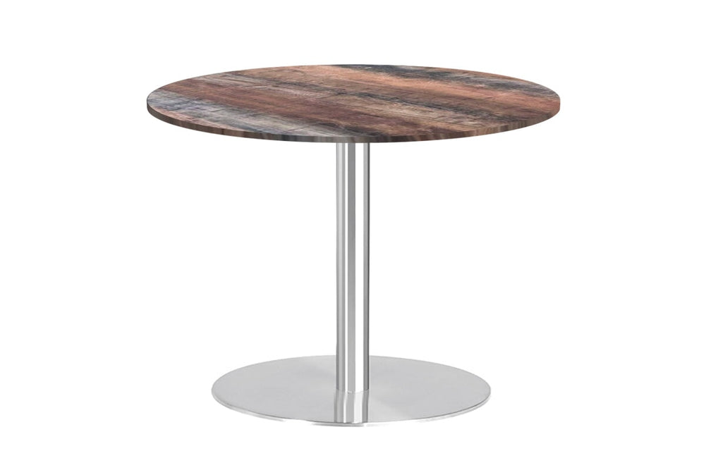 Sapphire Disc Base Round Cafe Table - Stainless Steel Frame [600 MM]-arizona  