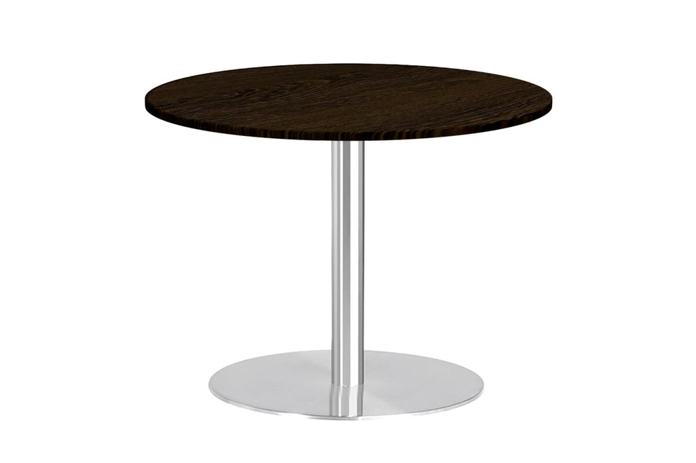 Sapphire Disc Base Round Cafe Table - Stainless Steel Frame [600 MM]-wenge  