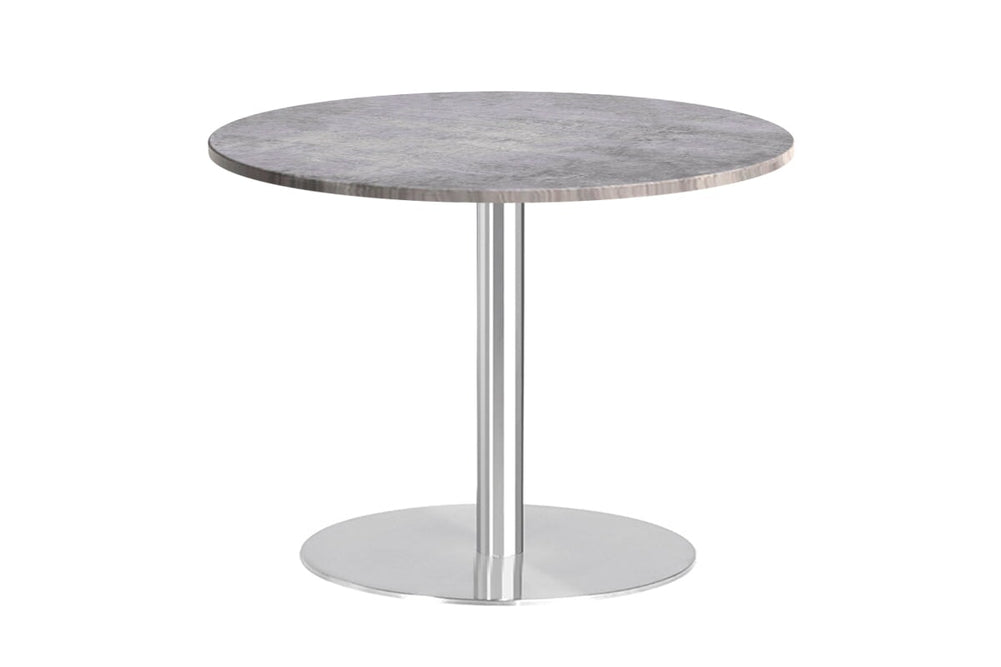 Sapphire Disc Base Round Cafe Table - Stainless Steel Frame [600 MM]-city  