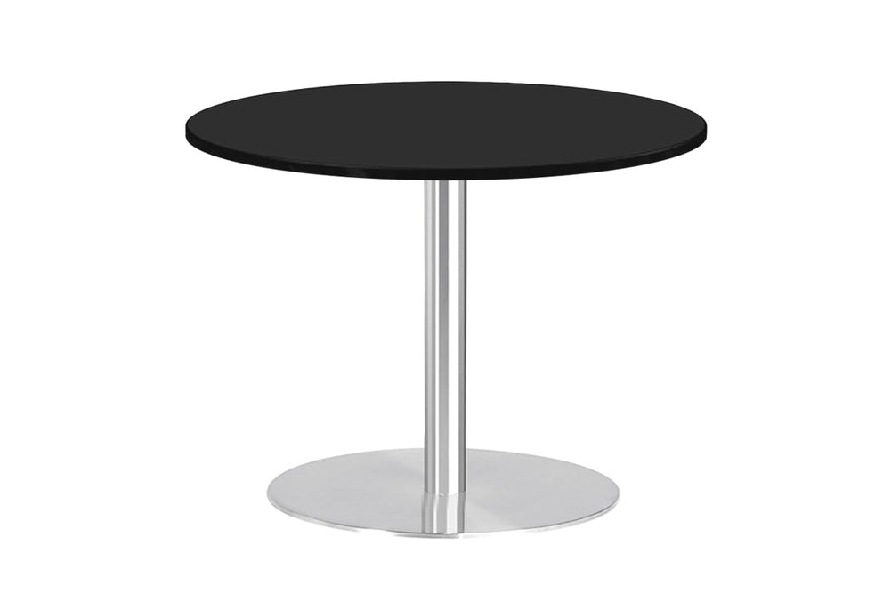 Sapphire Disc Base Round Cafe Table - Stainless Steel Frame [700 MM]-black  
