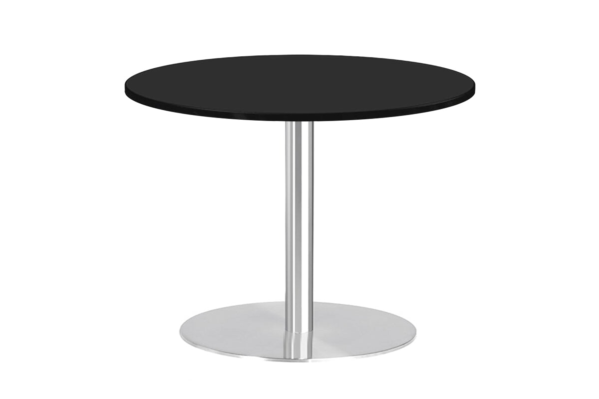Sapphire Disc Base Round Cafe Table - Stainless Steel Frame [700 MM]-black  