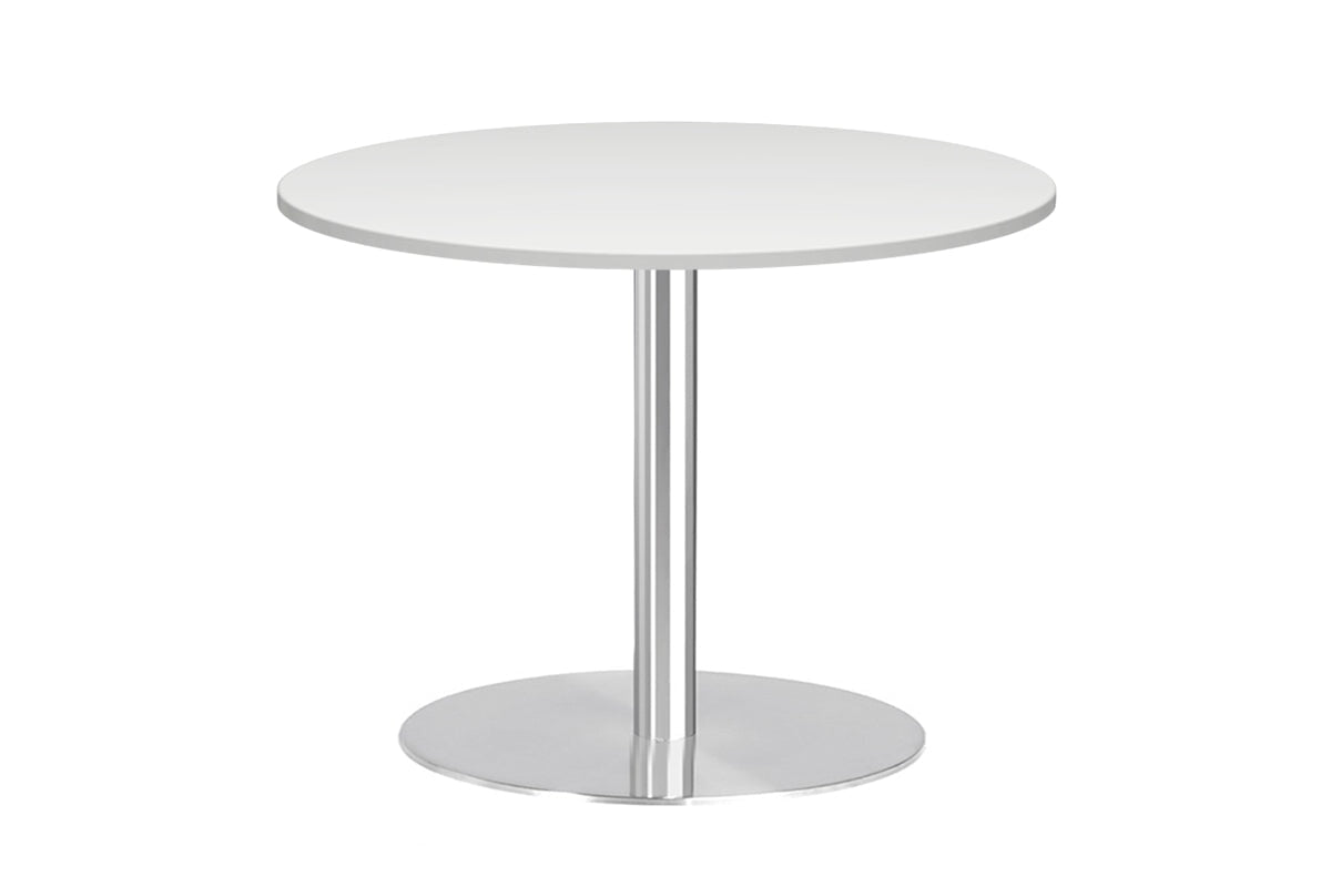 Sapphire Disc Base Round Cafe Table - Stainless Steel Frame [700 MM]-white  