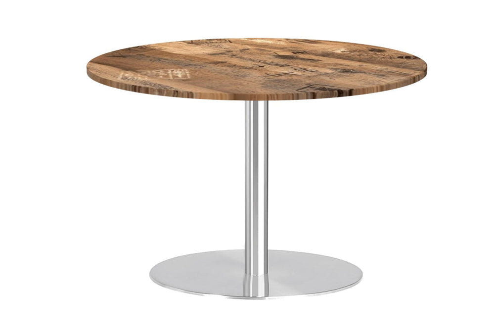 Sapphire Disc Base Round Cafe Table - Stainless Steel Frame [800 MM]-ex works  