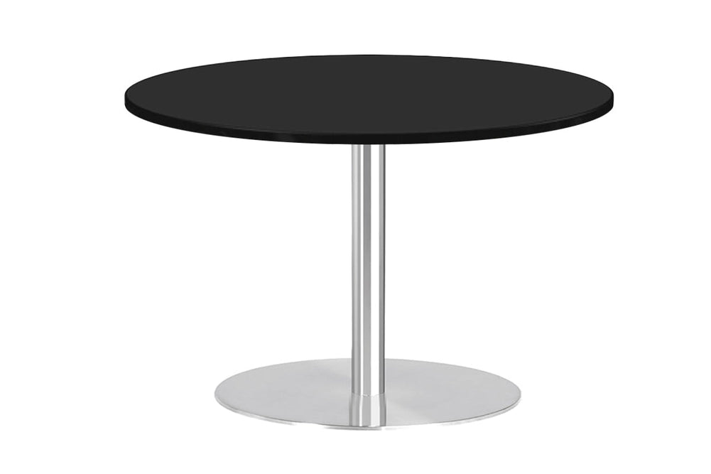 Sapphire Disc Base Round Cafe Table - Stainless Steel Frame [800 MM]-black  
