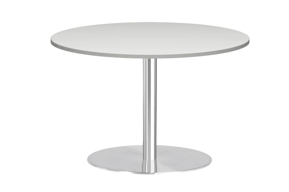 Sapphire Disc Base Round Cafe Table - Stainless Steel Frame [800 MM]-white  