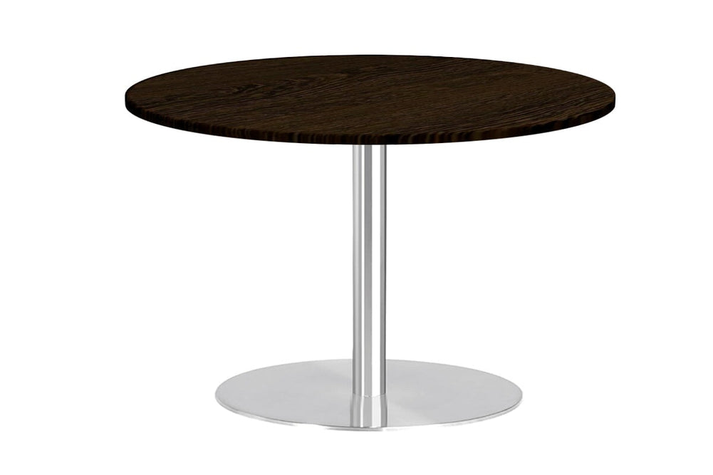 Sapphire Disc Base Round Cafe Table - Stainless Steel Frame [800 MM]-wenge  